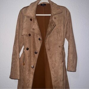 Privy Velvet Camel Trench Coat